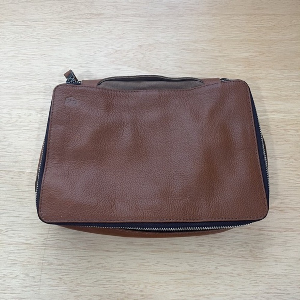 Capra Small Brown Leather Gear‎ Pouch With Handle Handcrafted Leather Goods